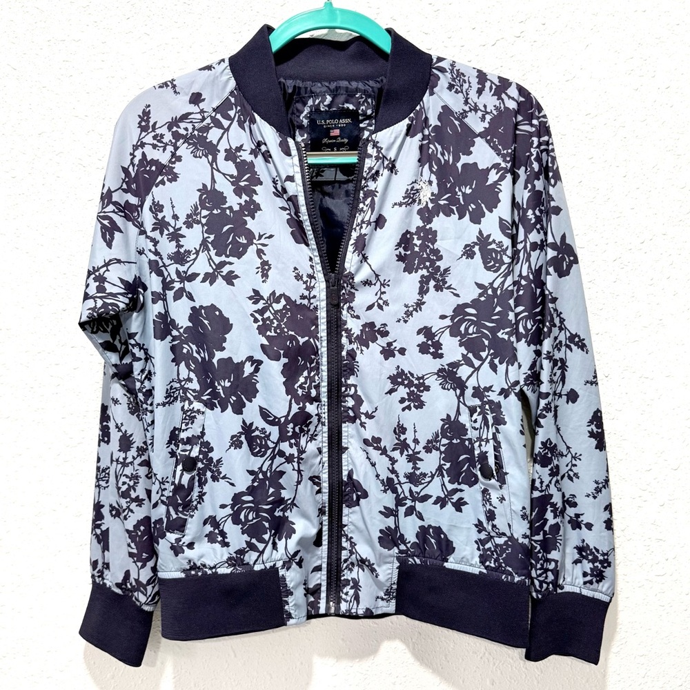 U.S. Polo Assn. Navy Floral‎ Bomber Jacket S